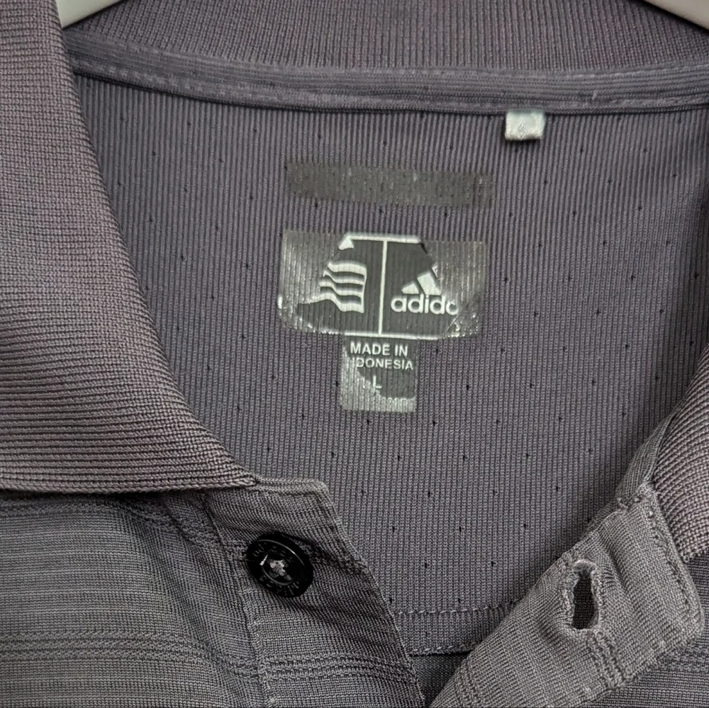 Adidas Golf Polo Men's Large Grey Climacool Short Sleeve